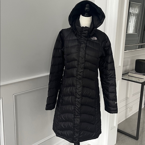 The North Face Goose Down Filled Long Black Puffer Jacket - Picture 3 of 12